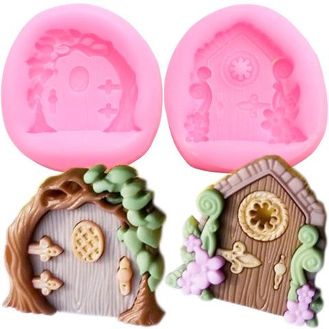 Fairy Garden Doors Silicone Mold DIY Baby Party Cupcake Topper Fondant Cake Decorating Tools Candy Clay Chocolate Gumpaste Mould ► Photo 1/6