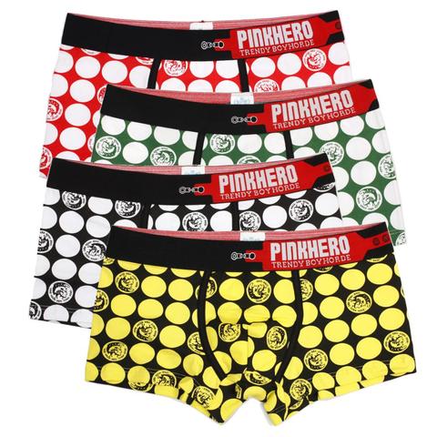 Pink Heroes Cotton Underwear Men Boxer Shorts Fashion Design Circle Print Men Panties Breathable Male Underpants ► Photo 1/6