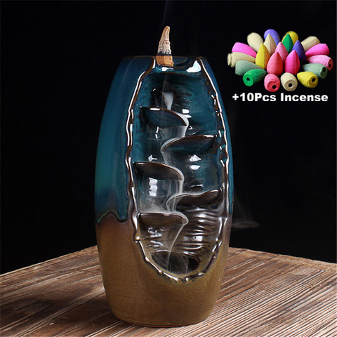 Enough Stock Free Gift 10Pcs Incense Cones Backflow Incense Burner Ceramic Aromatherapy Furnace Smell Aromatic Incense Road ► Photo 1/6