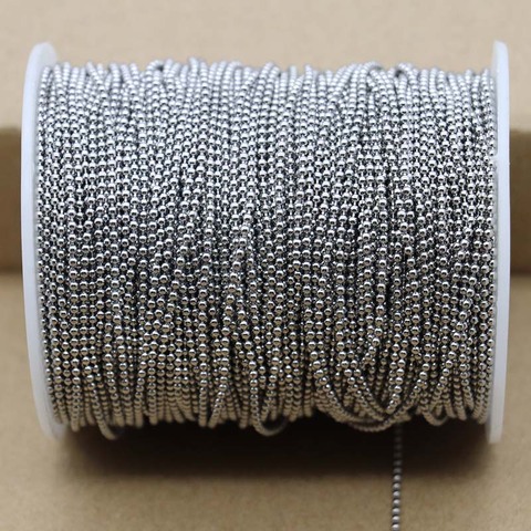 1 Pack/lot 1.5 2.0 2.4 3.2 4 6 8mm Stainless Steel Bead Ball Bead Chains & Connector Clasps For DIY Necklace Jewelry Making ► Photo 1/6