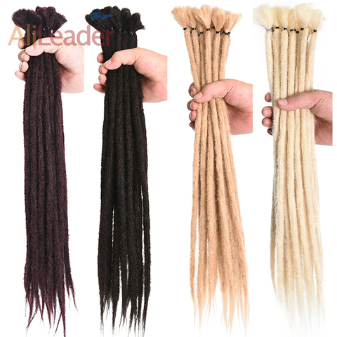 Alileader 17Color 5/10 Strands Dreadlocks Hair Extension For Women Handmade Dreads Synthetic Braiding Hair Crochet Braids styles ► Photo 1/6