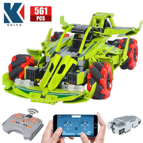 KAIYU City Remote Control 360° Rotating Drift Racing Car Bricks Technic Sports Car RC vehicle Building Blocks Toys for children ► Photo 1/6