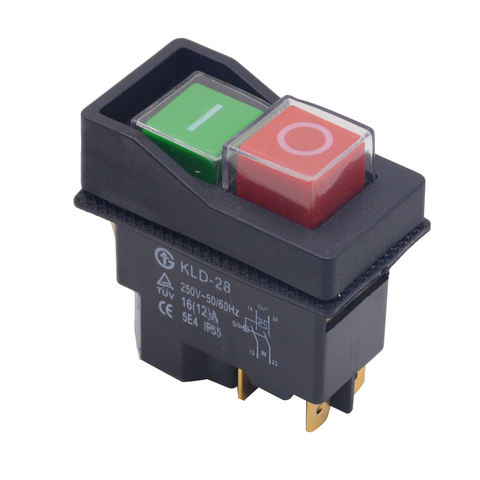 Waterproof IP55 Push Button Electromagnetic Switch 4 Pin AC250V 16A Magnetic Starter Power Tool Safety Switches for Machine tool ► Photo 1/5