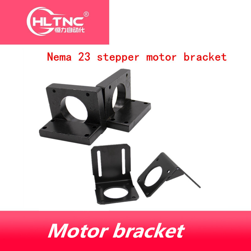 Heitune 1pc Black Stainless Steel Mounting Bracket Holder Rack Compatible with 57 NEMA23 Stepper Motor 