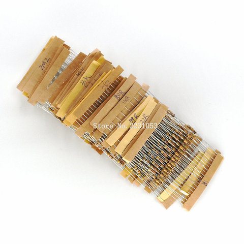 500PCS/LOT 1/4w 0.25w 5% Carbon Film Resistor Kit 50 Values Assortment Pack Mix Selection 1 ohm-10M ohm 50 Values Each 10PCS ► Photo 1/3