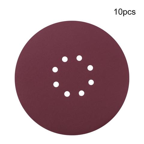 10Pcs 7 Inch 8 Hole Hook and Loop Sanding Disc 120 Grit Flocking Sandpaper  