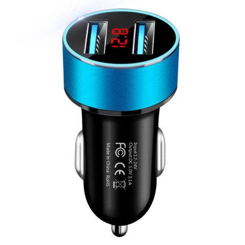 3.1A Dual USB Car 12-24V Cigarette Socket Lighter Fast Adapter Car Styling Charger Car Charger Power 2 Port LCD Display ► Photo 1/6