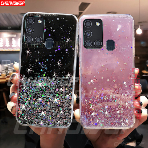 Gradient Glitter Soft Case for Samsung Galaxy A21S A51 A71 A01 A11 A31 A41 A81 A91 M11 M31 M80S A21 S A217 A515 A715 TPU Cover ► Photo 1/6