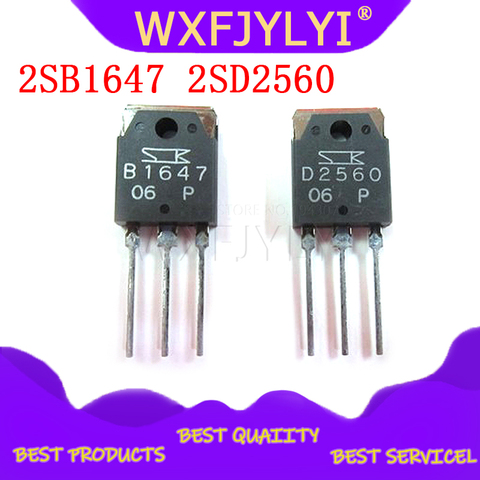 2PCS (1PCS=B1647 1PCS=D2560) 2SB1647 2SD2560 TO-3P  integrated circuit ► Photo 1/1