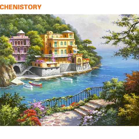 CHENISTORY Pre-Framed Landscape DIY Painting By Numbers Modern Wall Art Picture Acrylic Paint On Canvas For Home Decors Artwork ► Photo 1/6