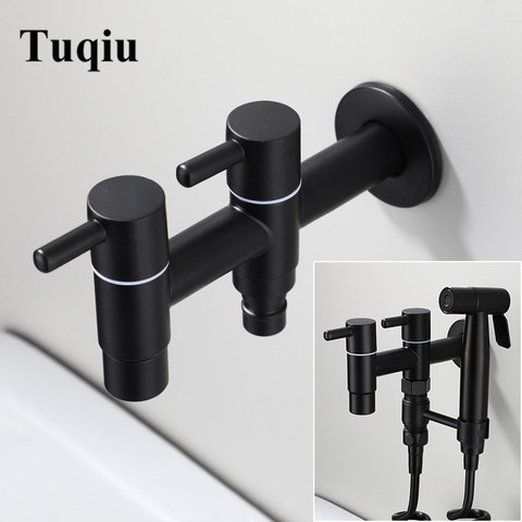 Washing machine faucet Bidet Faucet Stainless Steel Bathroom faucet tap Single Cold garden Faucet Black outdoor mixer Small Tap ► Photo 1/6