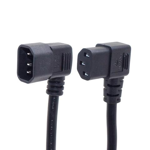 C13-C14 Computer Angled Power Extension Cord, H05VV-F 3G1.5mm, IEC320 C13 Female to C14 Male Adapter Cord for PC,Monitor,Scanner ► Photo 1/6
