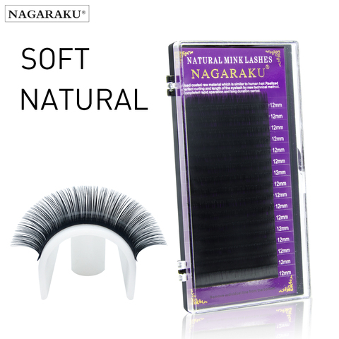 NAGARAKU16 lines High quality eyelash extensions faux mink individual eyelashes natural eyelashes fake false eyelashes All sizes ► Photo 1/6