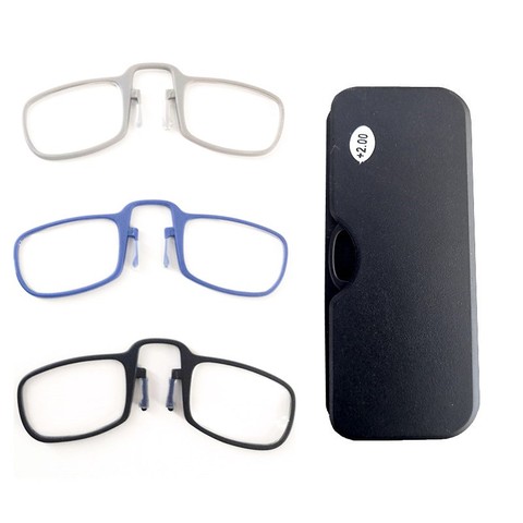 2022 Newest Mini SOS Wallet Reading Glasses Nose Clip on Presbyopic Glasses Men's and Women Men Glass Frame Black High Quality ► Photo 1/6