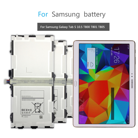 Tablet Li-Polymer Battery For Samsung Galaxy Tab S 10.5 SM T800 T801 T805 SM-T800 SM-T810 Battery 7900mAh EB-BT800FBE ► Photo 1/6