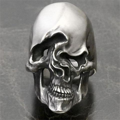 EYHIMD Vintage Mens Silver Color 316L Stainless Steel Ring Fashion Jewelry Skull Rings for Men Male Punk Goth Ring ► Photo 1/4