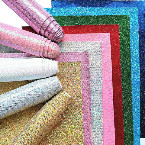 Self Adhesive Diamond Glitter PU Faux Leather Vinyl Sparkle For Craft Wallpaper Borders Bows Decor Material 20cmX15cm/30cm/120cm ► Photo 1/6