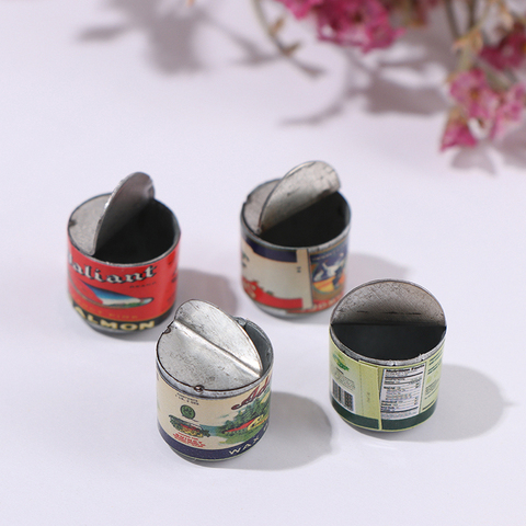 1/4pcs Different Label Dollhouse Miniature Can Fruit Jam Can Toy Doll Food Kitchen Living Room Accessories Kids Pretend Play Toy ► Photo 1/6