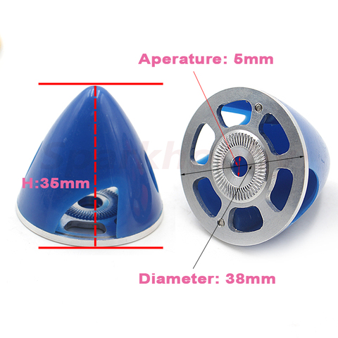 1PC Sparkhobby 38mm 1.5inch Plastic Propeller Spinner with Aluminum Alloy Base 2 Blade 5mm M5 Aperature for RC Fixed-wing Model ► Photo 1/6