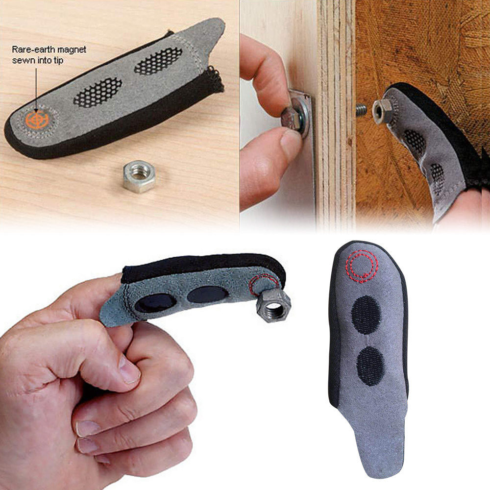 Craftsman Fingertip Magnet Sleeve Pickup Metal Magnetic Stable Tool Glove F3Z9 