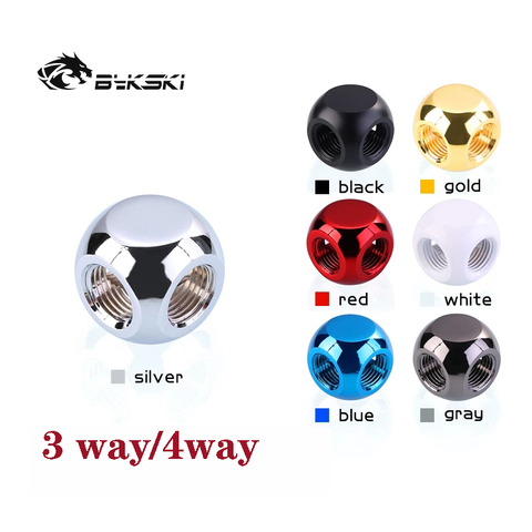 Bykski B-TE3-X/B-TE4-X,3-way/4-Way Cubic Spilter Fittings,G1/4 Female Multi-Way Fittings Connector Adapter,PC Cooling Accessorie ► Photo 1/6