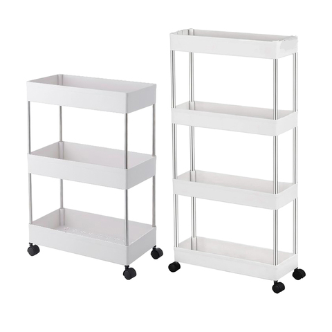 3/4 Layers Storage Rack Kitchen Narrow Cabinet Living Room Gap Shelf Home Furniture Movable Wheels Shelf for Bathroom ► Photo 1/6