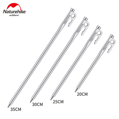 Naturehike 2pcs Outdoor High Strength Stainless Steel Tent Nails Camping Spike Canopy Tent Peg Camp Tent Studs Stakes ► Photo 1/6