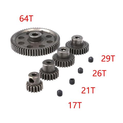 11184 Metal Diff Main Gear 64T 11181 Motor Pinion Gears 17T 21T 26T 29T Truck 1/10 RC Parts HSP  Himoto Amax Redcat Exceed 94111 ► Photo 1/6