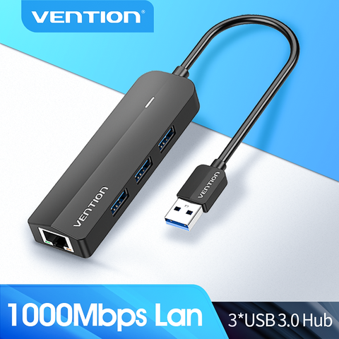 Vention USB Ethernet Adapter 1000Mbps USB 3.0 to RJ45 Hub with Micro USB Charger Port for Macbook Network Hard USB Splitter ► Photo 1/6