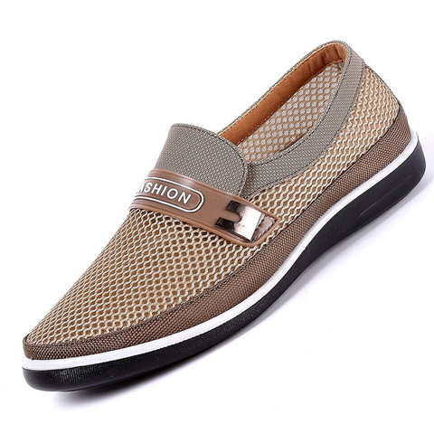 2022 New Summer Mesh Shoes Men Slip-On Flat Sapatos Hollow Out Comfortable Father Shoes Man Casual Moccasins Basic Espadrille ► Photo 1/6