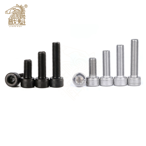 10pcs M3 M4 M5 M6 M8 304 A2 Stainless Steel Black grade 12.9 steel DIN912 Hexagon Hex Socket Head Cap Allen Bolt Screw L=4-60mm ► Photo 1/4