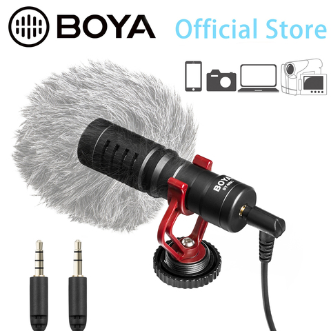 BOYA BY-MM1 Cardioid Shotgun Microphone Smartphones Camera Camcorders Audio Recorders PC Vlog Live Podcast Meeting Report ► Photo 1/6
