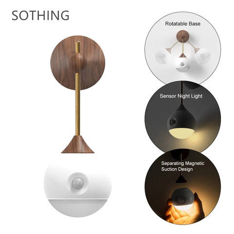 Youpin Sothing Sunny Smart Sensor Night Light Infrared Induction USB Charging Removable Night Lamp ► Photo 1/6