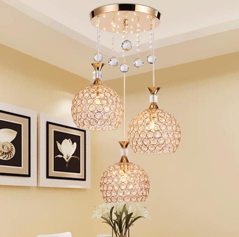 Dining room lamp Pendat Lamp three head led modern simple bar bedroom single head creative dining room crystal meal chandelier ► Photo 1/6