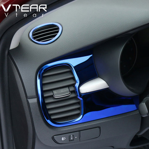 Vtear For Kia Rio 4 x line Accessories air outlet circle cover x-line interior mouldings car-styling chrome trim decoration 2017 ► Photo 1/6