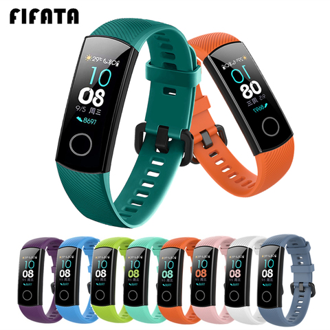 FIFATA Silicone Watch Strap For Honor Band 4 5 Wristbands Accessories Replacement Sport Strap For Huawei Honor Band 5 4 Bracelet ► Photo 1/6