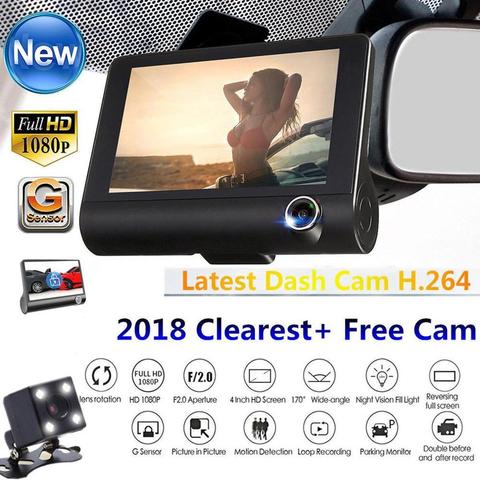 New Car DVR 3/2 Cameras Lens 4.0 Inch Dash Camera Dual Lens with Rearview Camera Video Recorder Auto Recorder DVRS Dash Cam ► Photo 1/6