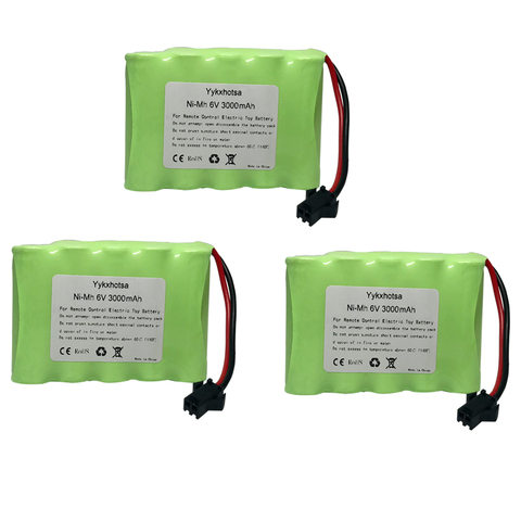 3PCS 6V 3000mah NiMH Battery SM Plug For Rc toys Cars Tanks Trucks Robots Boats Guns toy model high capacity 6V NI-MH Battery ► Photo 1/6