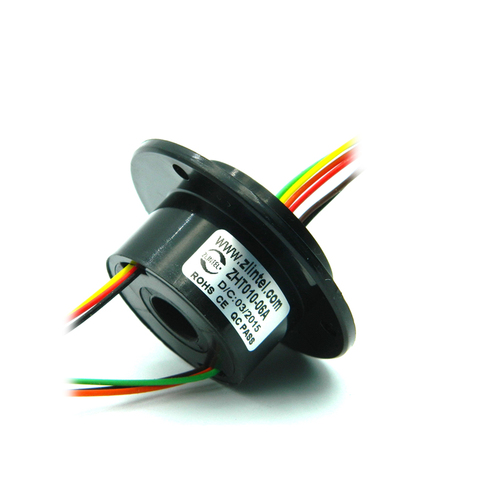 Mini Hole 10mm Hollow Slip Ring 6 Channels 2A  Conductive Electric Slipring Rotary Joint Connector 240V AC/DC ZHT010-06A ► Photo 1/5