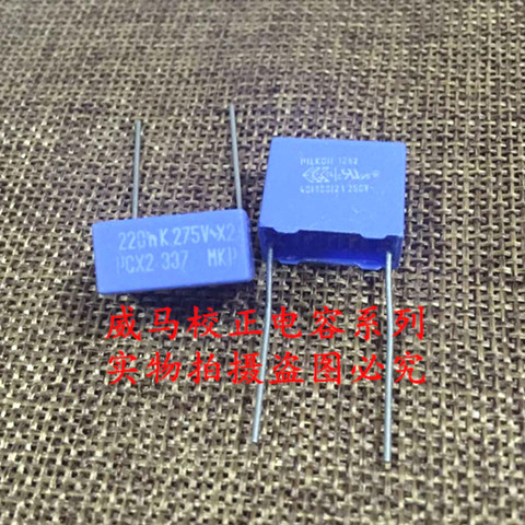 10PCS NEW BC PILKOR MKP337 0.22UF 275VAC 10% P15MM blue Safety film capacitor PCX2 224/275VAC MKP 337 220NF 0.22UF 275VAC ► Photo 1/1