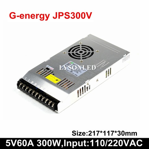G-energy JPS300V 110/220V AC Slim 5V 60A 300W LED Display Switching Power Supply ,300W LED Display Screen Switching Power Supply ► Photo 1/5
