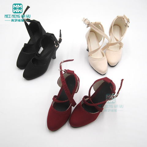 9cm Shoes for doll fits 1/3 BJD SD10 SD13 doll accessories girl fashion pointed high heels red, black, beige ► Photo 1/6