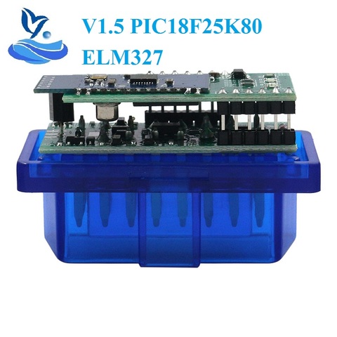 Double PCB ELM 327 Bluetooth Adapter PIC18F25K80 V1.5 ELM327 OBD2 Code Reader Scanner for Android/PC OBD2 Car Diagnostic Tool ► Photo 1/6
