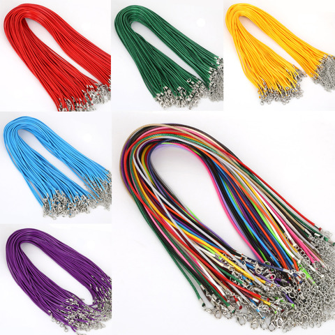 10Pcs 1.5/2mm Cotton Waxed Cord Adjustable Braided Rope String Necklace Chain with Lobster Clasp DIY Jewelry Making Handmade ► Photo 1/6