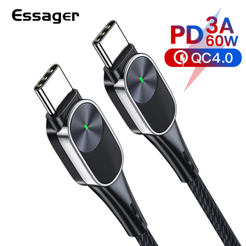 Essager USB Type C To USB C Cable 60W PD Fast Charging Charger USBC USB-C Wire Cord For Xiaomi mi Samsung Macbook Pro Data Cable ► Photo 1/6