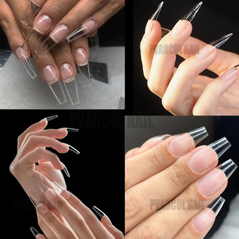 Gel X Tips Nail Extension System Full Cover Pre-shaped Sculpted Long Coffin Stiletto False Tip Bag of 240 ► Photo 1/6