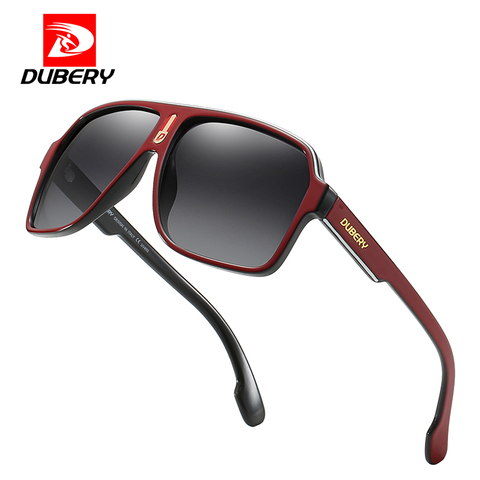 DUBERY Vintage Sunglasses Polarized Men's Sun Glasses For Men Driving Black Square Male Mirror Oculos UV400 ► Photo 1/6