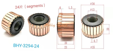 1pc 13mm x 34mm x 23mm 24P Copper Bars Alternator Electric Motor Commutator BHY-3294-24 ► Photo 1/1