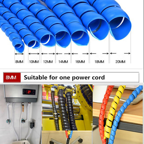 1M Spiral Wrap Hose Protector Anti-break Cable Wire Organizer Cord Management Flame Retardant Oil Pipe Protective Sleeve ► Photo 1/6