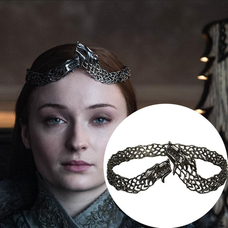 Movie Sansa Stark Queen Crown Cosplay Hair Accessories Hairbands